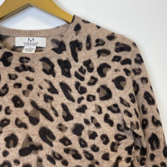 Magaschoni 100% Cashmere Leopard Print Sweater - Picture 9 of 11
